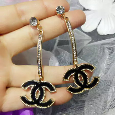 ロングピアス シャネル ブラック ホワイト