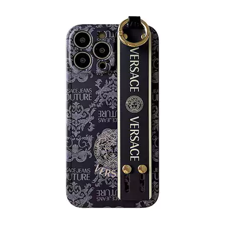 Versace アイフォン16 pro/15pro max 携帯ケース ロゴ付き ヴェルサーチ カバー 手首ストラップ付き SC22081322|スーパー コピー 安全 な サイト