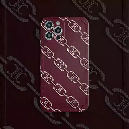 Phone 16 Pro Max対応のセリーヌ小羊皮全包み精孔二代スマホケース、iPhone 16用の四角形防衝撃デザインSC21030955