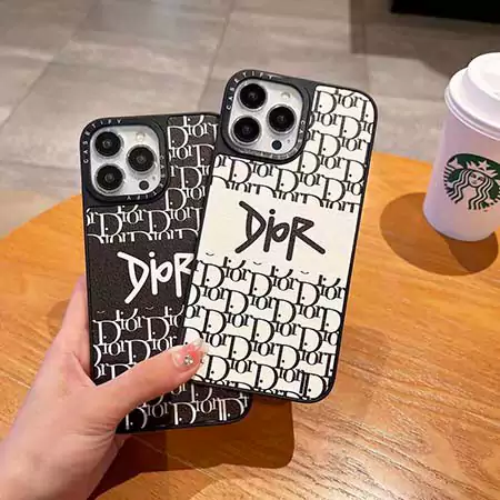 革 Dior アイフォーン16/15/14ケース 薄型 白黒 ブランドロゴ ブランドスマホケースiphone ディオールSC23091913