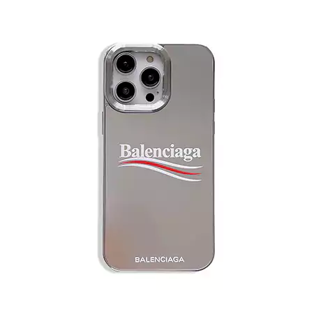 バレンシアガ iphone16/15 ケース ストリート iphone ケース 人気 電気メッキ ブランド balenciaga アイフォン15/14ケース ホットスタンプ（シルバー ）