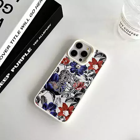 大穴レザーパターン ロエベの花柄パターン 安い iphone16 16proケース ロエベ風 新作 売れ筋  個性  ロエベ風 可愛い スマホケースSC23122009