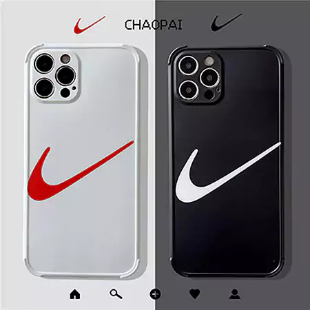 ナイキ iPhone12/12pro/12ProMax/11ケース スウッシュ  ロゴマーク Nike シンプル 運動風 カジュアル 銀 黒 オシャレ 男女兼用 おすすめSC21032318