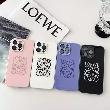 ブランドロエベiphone16/16pro/16pro max ケースガラス 可愛い おしゃれLoewe スマホケース 6カラーSC24070933