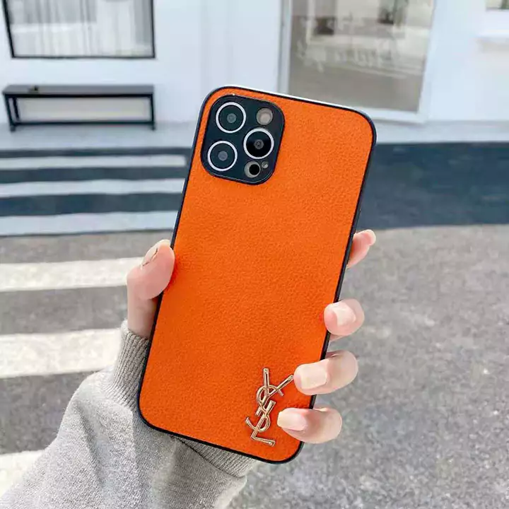 YSL iPhoneケース 金属ロゴ付き