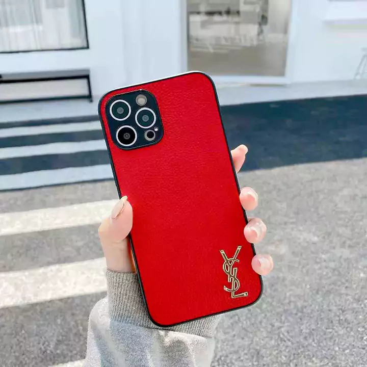 YSL iPhoneケース 金属ロゴ付き