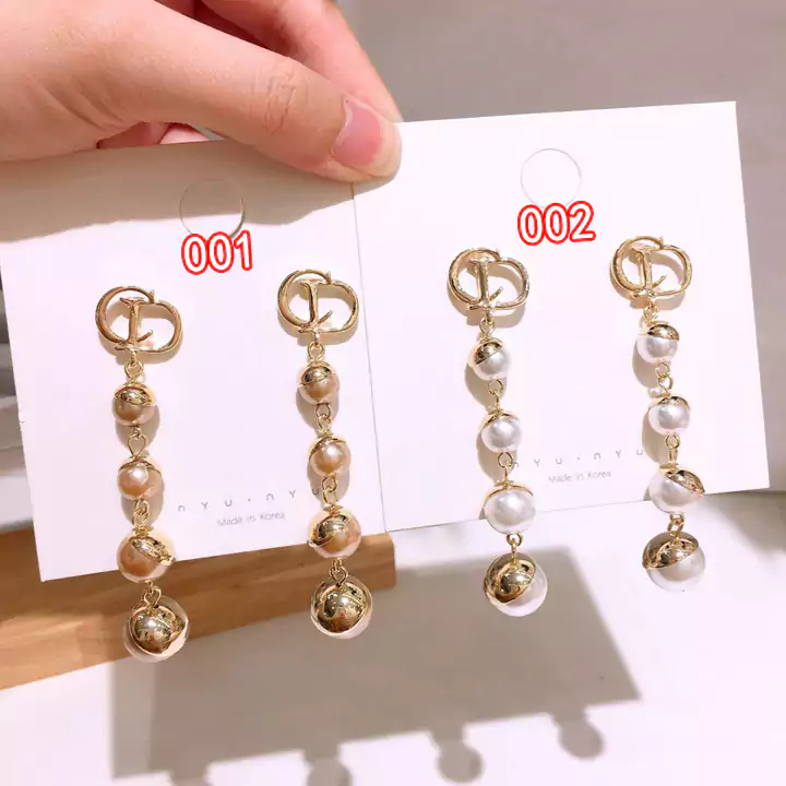 DIOR ロングピアス パール