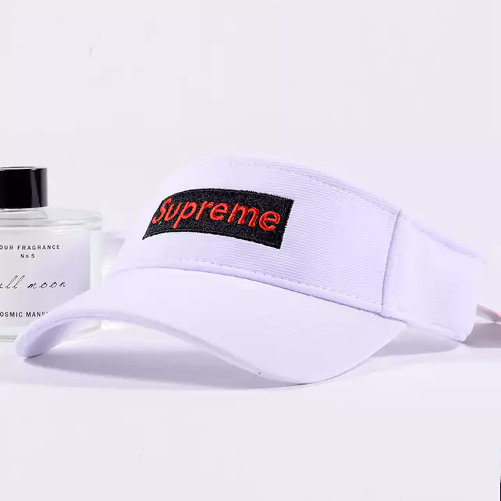 サンバイザー帽子 シュプリーム ブランド 帽子 スポーツ日差しキャップ Supreme UVカット サイクリング マラソン 春夏 速乾 釣り 山登り 男女兼用 ペアルック