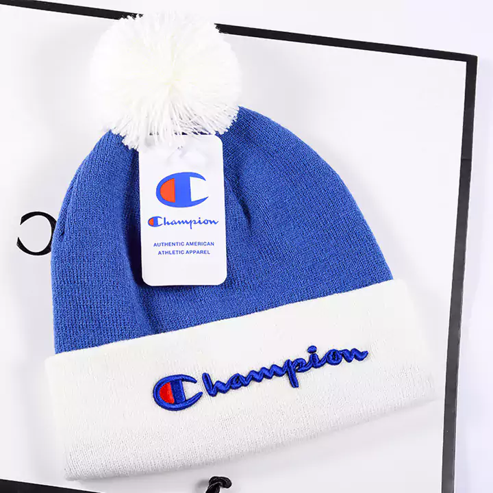 CHAMPION ロゴニット帽子 芸能人愛用