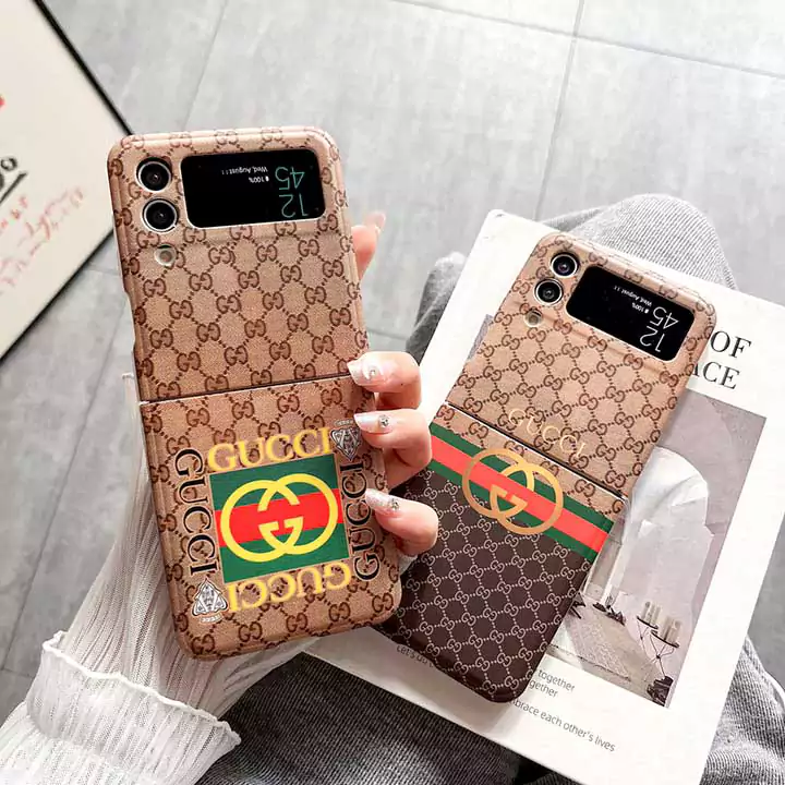 ブランドグッチGalaxy Z Flip 5/ZFlip3/ZFlip4 折りたたみスマホケースポリカーボネート薄型ブランドロゴ Gucci GalaxyブランドケースSC23080234