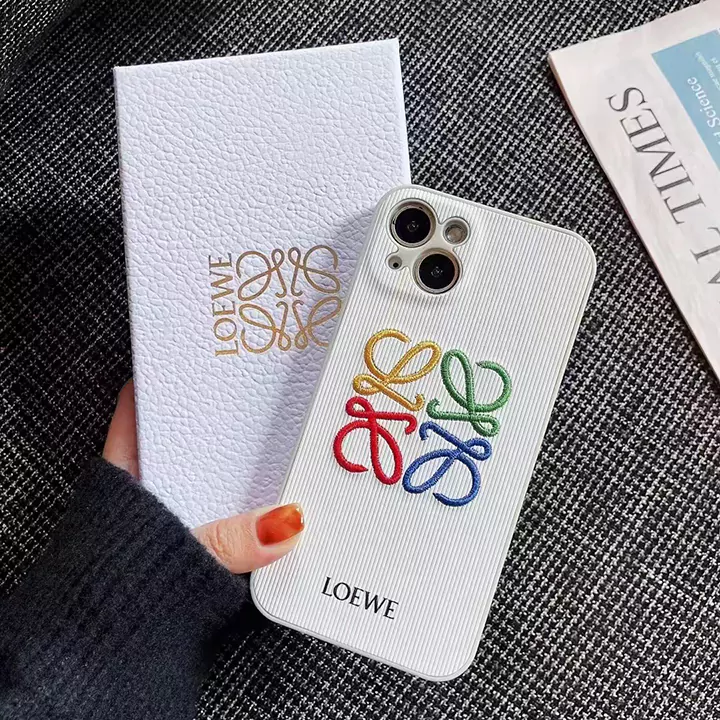 loewe ロエベ アイホン16pro/16ケースレザー 刺繍入りロゴ カラフル大人おしゃれ 高評価 ロエベ iphoneスマホケースブランド 販売SC24052248