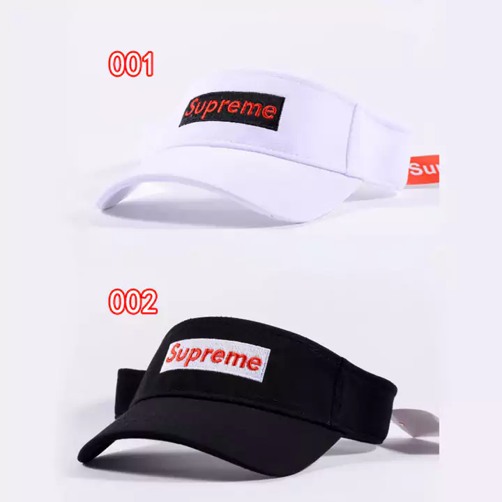 サンバイザー帽子 シュプリーム ブランド 帽子 スポーツ日差しキャップ Supreme UVカット サイクリング マラソン 春夏 速乾 釣り 山登り 男女兼用 ペアルック