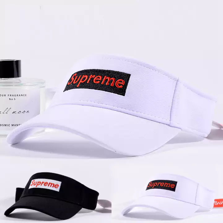 サンバイザー帽子 シュプリーム ブランド 帽子 スポーツ日差しキャップ Supreme UVカット サイクリング マラソン 春夏 速乾 釣り 山登り 男女兼用 ペアルック