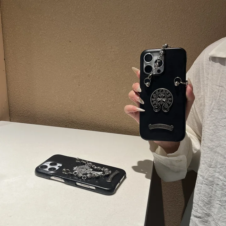 chrome hearts iphone17ケース 落下防止 チェーン付き